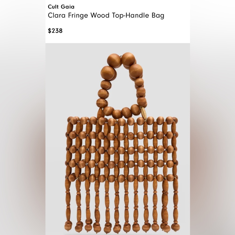 Cult Gaia Clara fringe wood top-handle bag